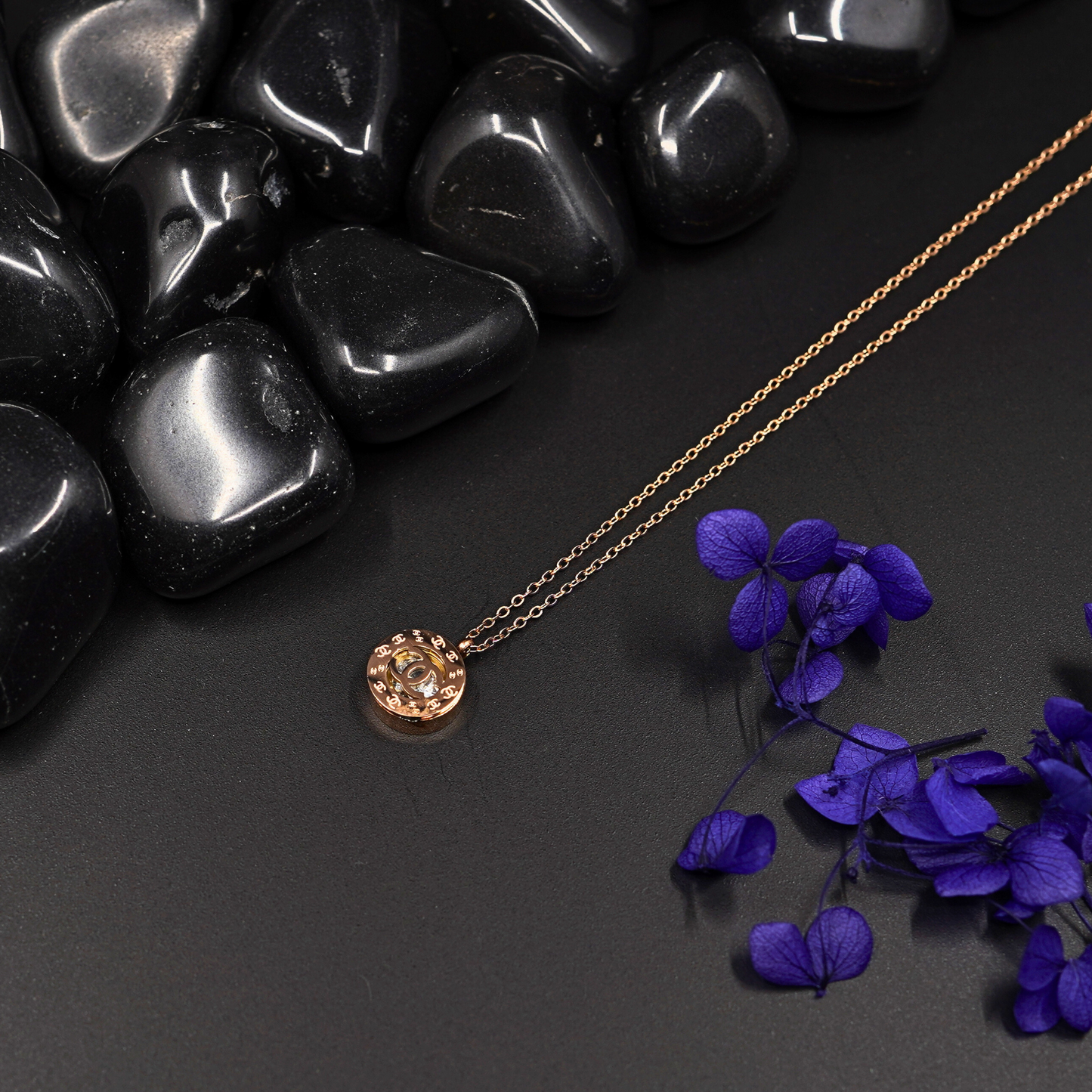 18K Rose Gold Plated Anti-Tarnish Chain and Zodiac Pendant Necklace with Intricate Detailing ATCP118