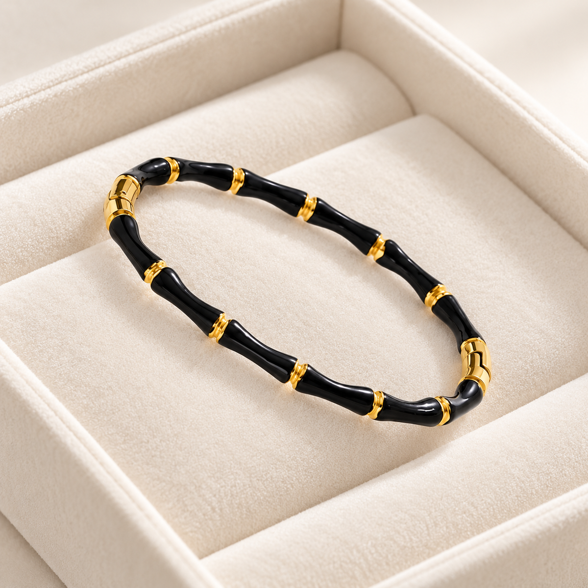 Black & Gold Bamboo Link Stainless Steel Bracelet for Women | Anti-Tarnish Everyday Bracelet - Soul Jewellery