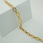 18K Gold Plated Anti-Tarnish Geometric Link Bracelet with Sparkling CZ Accents – Elegant Everyday Chain for Women RGB483