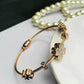 Rose Gold Plated Anti-Tarnish Floral Charm Cable Bracelet – Stylish Daily Wear for Women RGB476