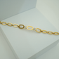 18K Gold Plated Anti-Tarnish Geometric Link Bracelet with Sparkling CZ Accents – Elegant Everyday Chain for Women RGB483