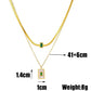 Luxury 18K Gold Plated Anti-Tarnish Layered Necklace with Green Rhinestone & Mother-of-Pearl Charm – Elegant Statement Jewelry ATCP176