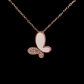 Cute Butterfly Anti Tarnish 18K Rose Gold Plated Chain Pendant Necklace RGCP132