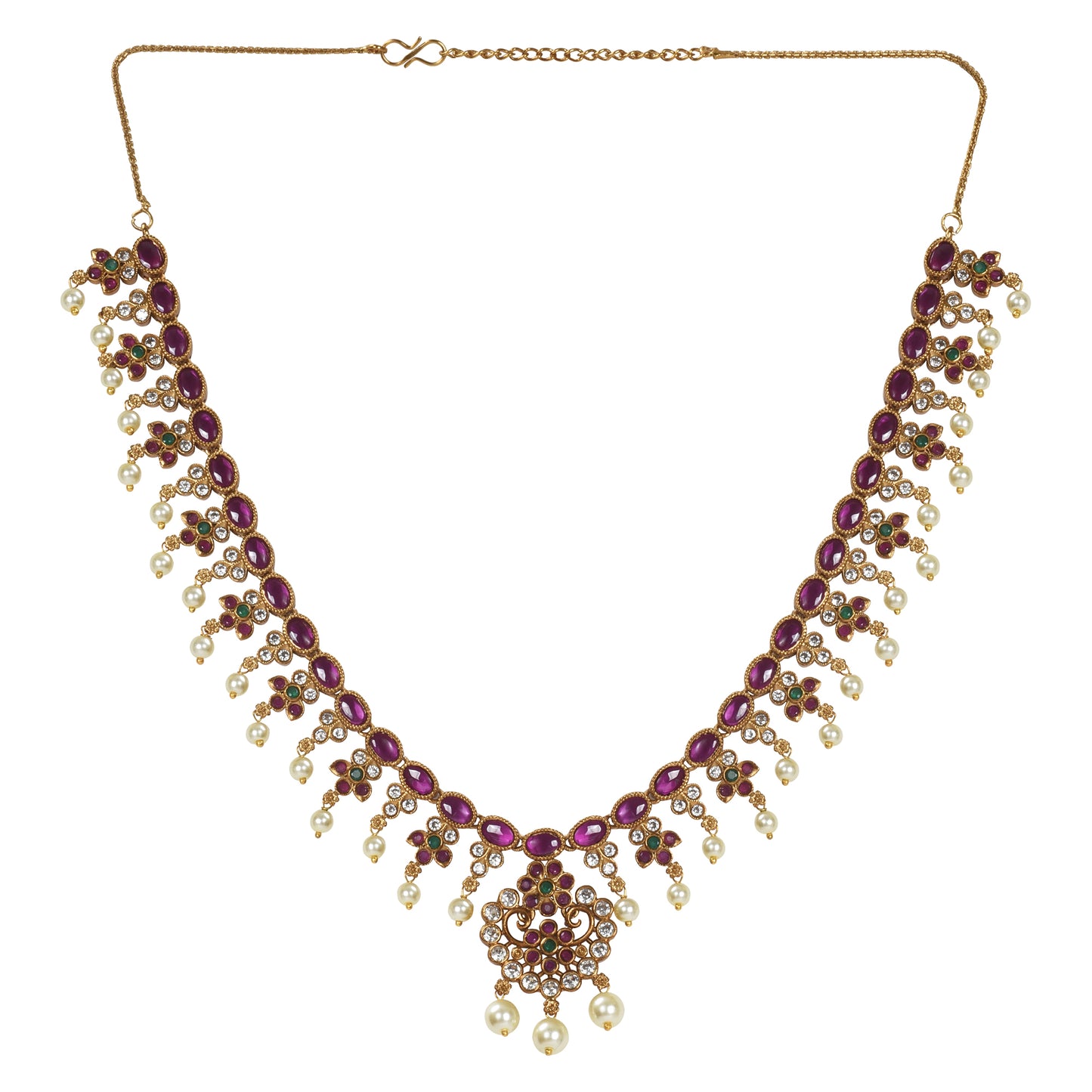 Rahi Antique Gold-Plated Short Necklace & Earring Set