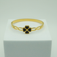 18K Gold Plated Anti-Tarnish Four-Leaf Clover Bangle for Women – Elegant Lucky Charm Bracelet for Daily Wear RGB487