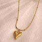 18K Gold Plated Anti-Tarnish Heart Pendant Chain – Elegant Everyday Necklace for Women