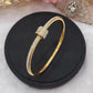 999 18K Yellow Gold Plated Anti-Tarnish Bracelet with CZ Stones – Luxury Minimalist Bangle for Women  111 Elegant Everyday Jewelry