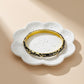 Aurelia 6 Noir Bloom Demi-Fine Anti-Tarnish Gold & Black Enamel Kada Bracelet for Women - The Soul Jewellery