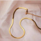 Anti-Tarnish 18K Gold Plated Snake Chain Necklace  Stainless Steel Daily Wear Jewellery  Lucky Wealth Code 888