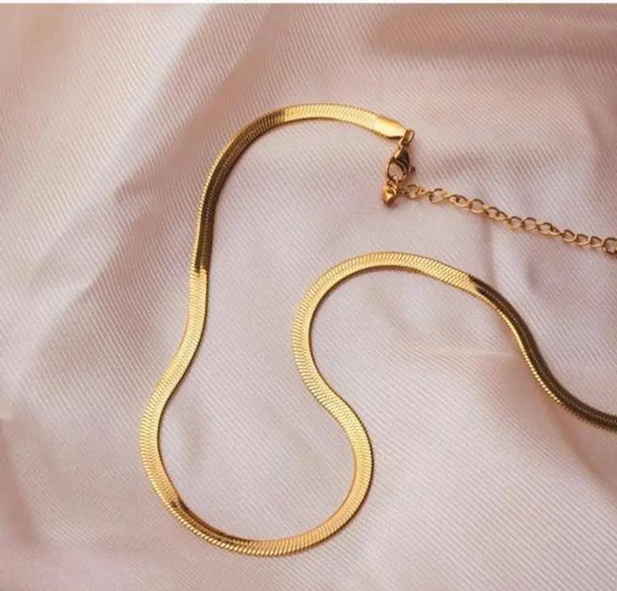 Anti-Tarnish 18K Gold Plated Snake Chain Necklace  Stainless Steel Daily Wear Jewellery  Lucky Wealth Code 888