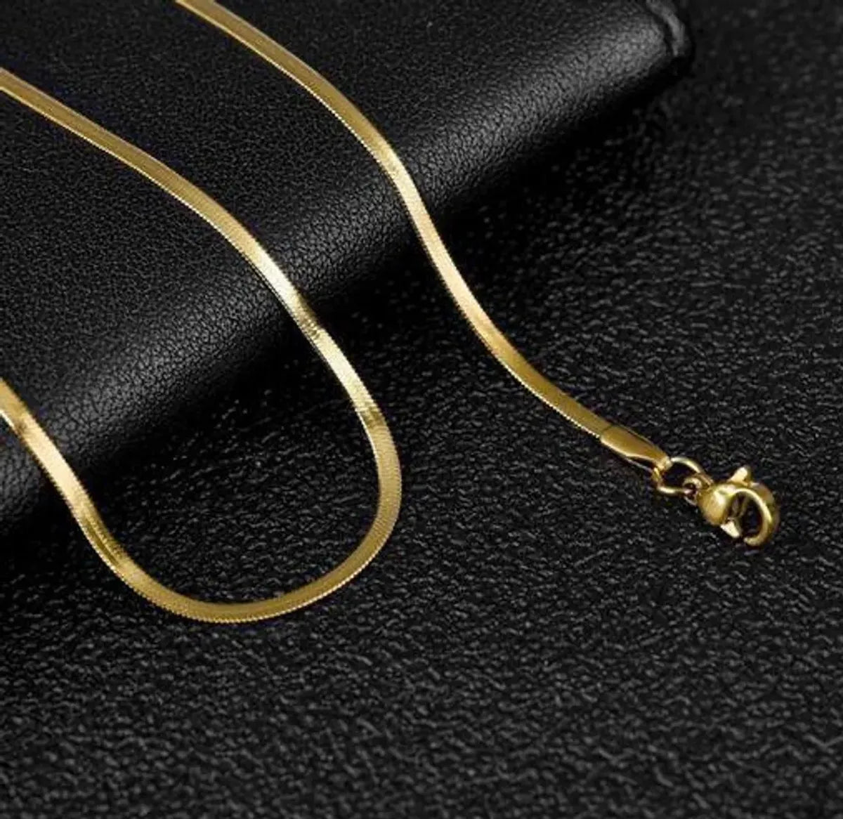 Anti-Tarnish 18K Gold Plated Snake Chain Necklace  Stainless Steel Daily Wear Jewellery  Lucky Wealth Code 888