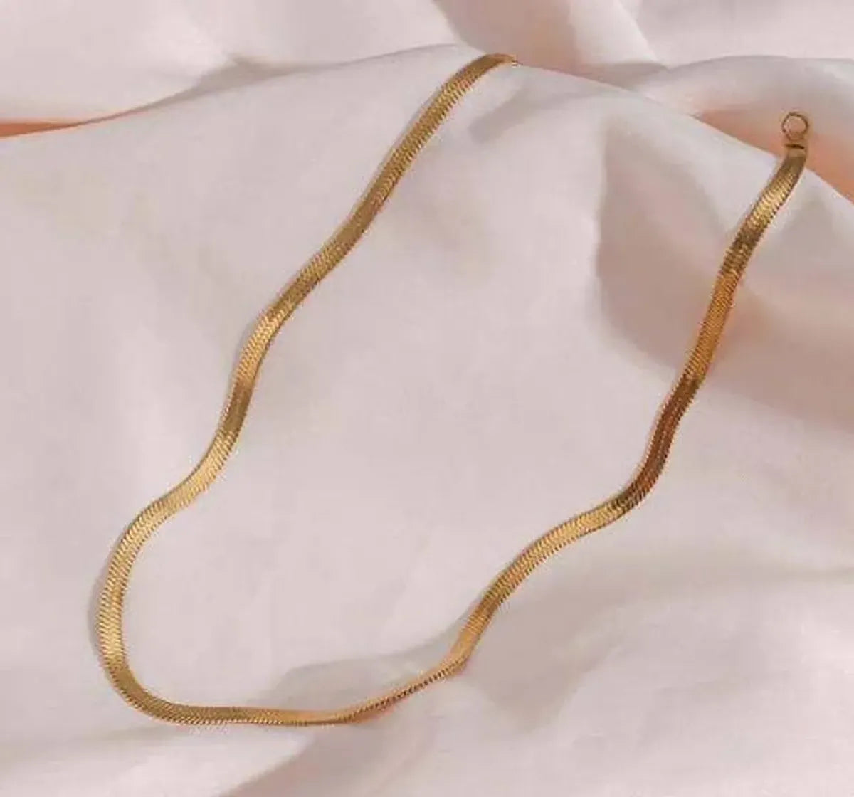 Anti-Tarnish 18K Gold Plated Snake Chain Necklace  Stainless Steel Daily Wear Jewellery  Lucky Wealth Code 888