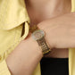 Bold 18K Gold-Plated Chunky Bracelet – Anti-Tarnish Stainless Steel with Intricate Engraved Design RGB415