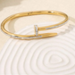 18K Gold Plated Anti-Tarnish Nail Bracelet | Stainless Steel | Diamond-Studded Elegance | Lucky Code 888 for Wealth & Style | Limited Edition Bestseller