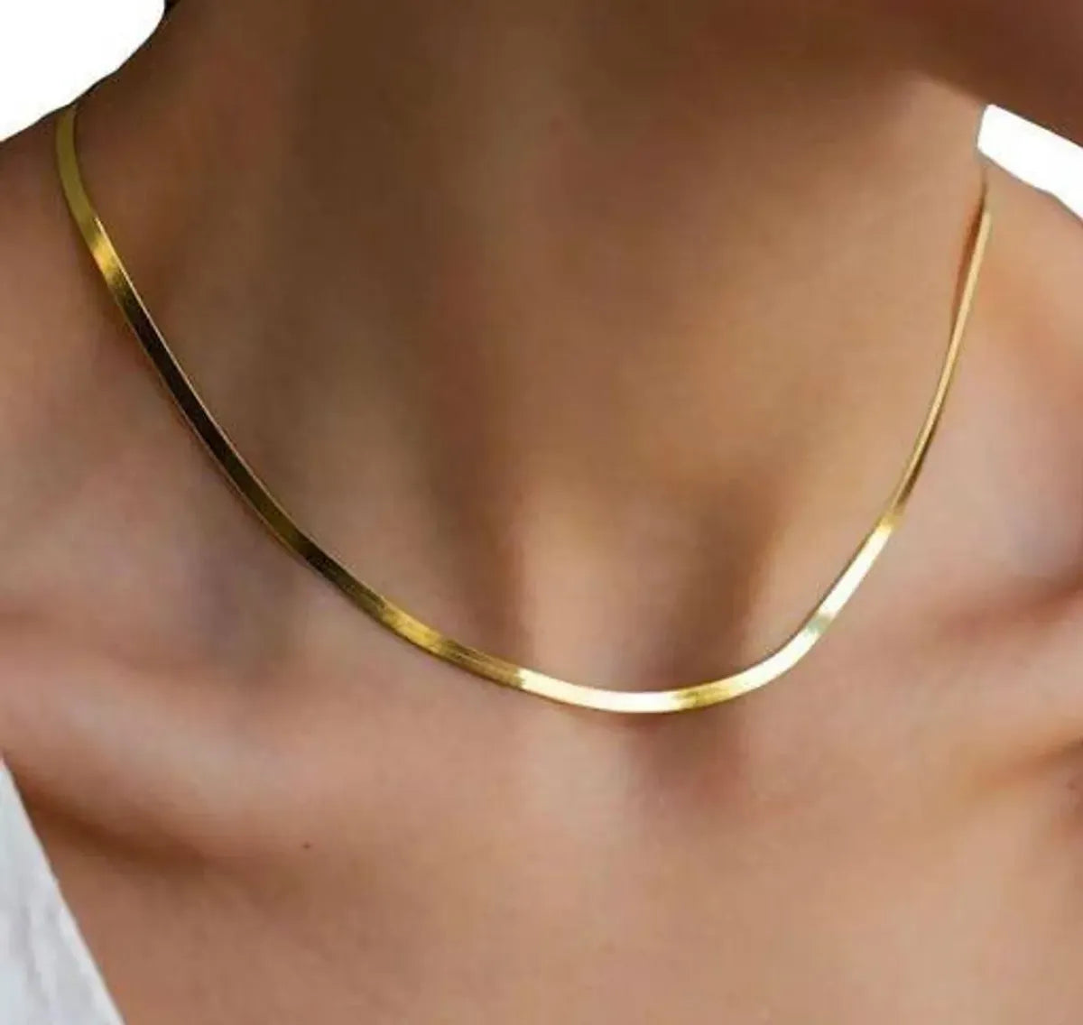 Anti-Tarnish 18K Gold Plated Snake Chain Necklace  Stainless Steel Daily Wear Jewellery  Lucky Wealth Code 888