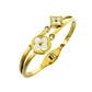 Luxury 18K Gold Plated Anti-Tarnish White Floral Shell Bangle – Elegant Dual Design for Women  RGB479