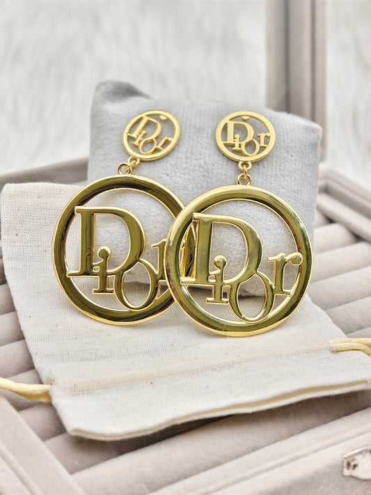 Bold Dior Inspired Anti-Tarnish Earrings – Timeless Glamour