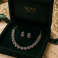 Celestia Silver Replica Choker Necklace Set with Earrings