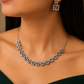 Celestia Silver Replica Choker Necklace Set with Earrings