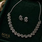 Celestia Silver Replica Choker Necklace Set with Earrings