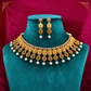 22K  Gold-Plated Anisha Choker Temple Necklace Set with Laxmi Devi Motif MGNC101