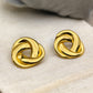 Classic 18K Gold Plated Knot Stud Earrings – Elegant Style