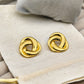 Classic 18K Gold Plated Knot Stud Earrings – Elegant Style