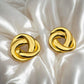 Classic 18K Gold Plated Knot Stud Earrings – Elegant Style