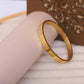 8K Gold Plated Anti-Tarnish Bracelet with Sacred Om Engraving | Unisex Spiritual Energy Bangle | Stainless Steel | Lucky for Wealth & Protection