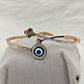 Evil Eye CZ Rose Gold Anti Tarnish Openable Bangle RGB142