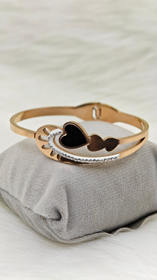 Hearts For You Rose Gold Anti Tarnish Openable Bangle RGB144