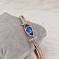 Blue Evil Eye Rose Gold Anti Tarnish Openable Bangle RGB145