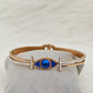 Blue Evil Eye Rose Gold Anti Tarnish Openable Bangle RGB145