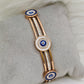 18 K Rose Gold Plated Anti Tarnish Good Luck Evil Eye Openable Bangle RGB152