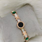 Crystal Clock Rose Gold Anti Tarnish Openable Bangle RGB158