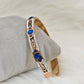 Tri Sapphire Charm Rose Gold Anti Tarnish Openable Bangle RGB160