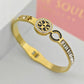 18K Gold Plated Troy Logo Engraved Anti-Tarnish Bracelet ✦ Numerology Code 111 – Manifest New Beginnings & Elegant Style