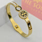 18K Gold Plated Troy Logo Engraved Anti-Tarnish Bracelet ✦ Numerology Code 111 – Manifest New Beginnings & Elegant Style