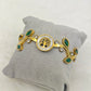 18K Yellow Gold-Plated Twisted Leaves Anti Tarnish Openable Bangle RGB390