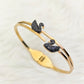 18K Gold Plated Anti-Tarnish Swarovski Swan Love Bracelet – Elegant Dual Bird Motif Designer Jewelry for Women