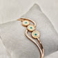 18K Rose Gold Plated Anti-Tarnish Evil Eye Bangle – Elegant Crystal-Studded Protective Bracelet for Women RGB506