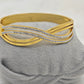 Elegant 18K Gold-Plated Crossover Bracelet for Women with Sparkling Zircon Stones RGB525