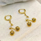 Luxury Gold Plated Rose Flower Drop Earrings – Elegant Anti-Tarnish Stainless Steel with Crystal Accents ATER221