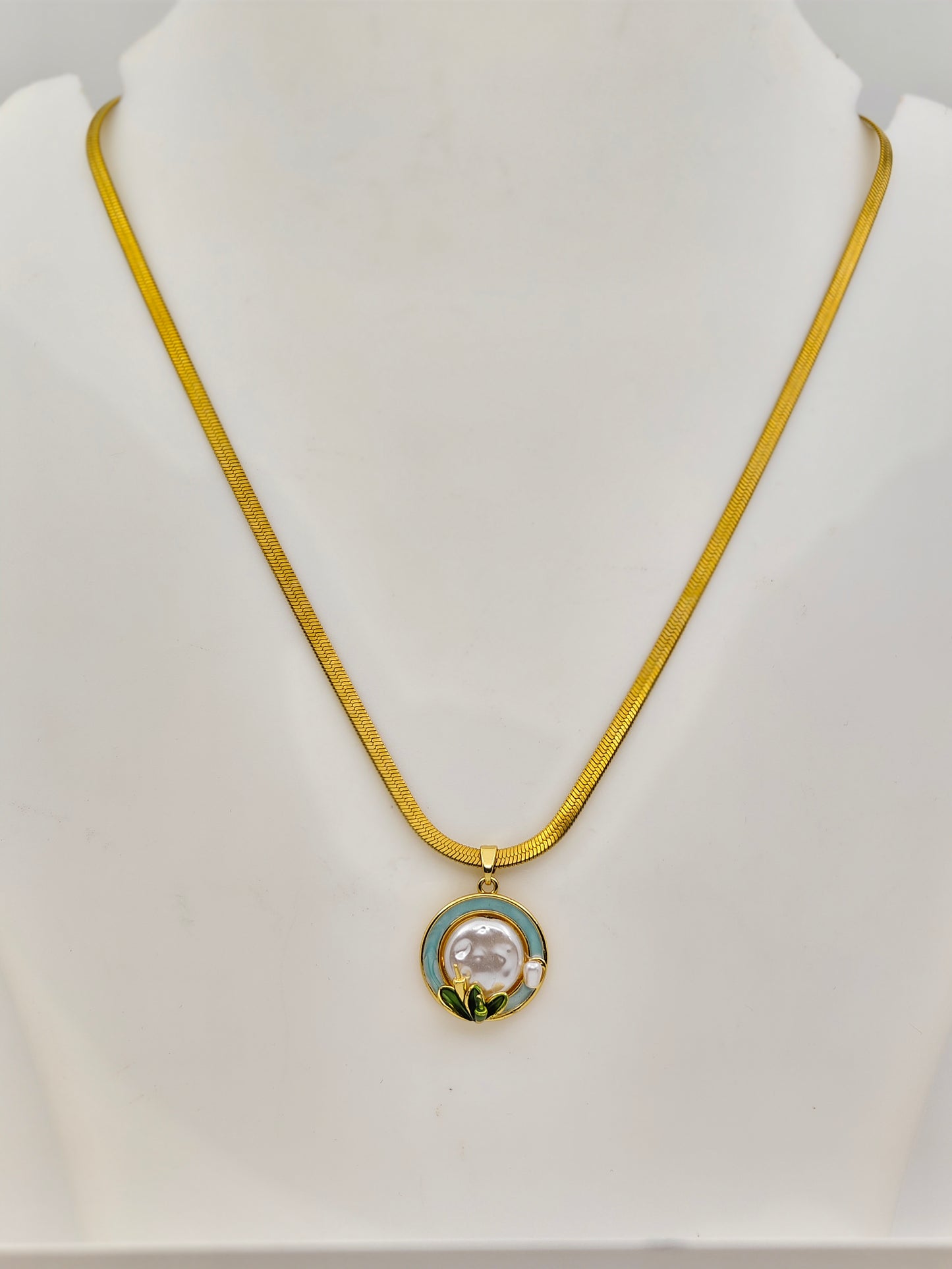 Moonlight Pearl Floral Pendant | Anti-Tarnish Stainless Steel Chain | Attract Love & Harmony