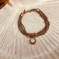 18K Rose Gold Plated Multi-Chain Tassel Bracelet with Roman Numeral Charm – Anti-Tarnish Statement Jewellery for Women