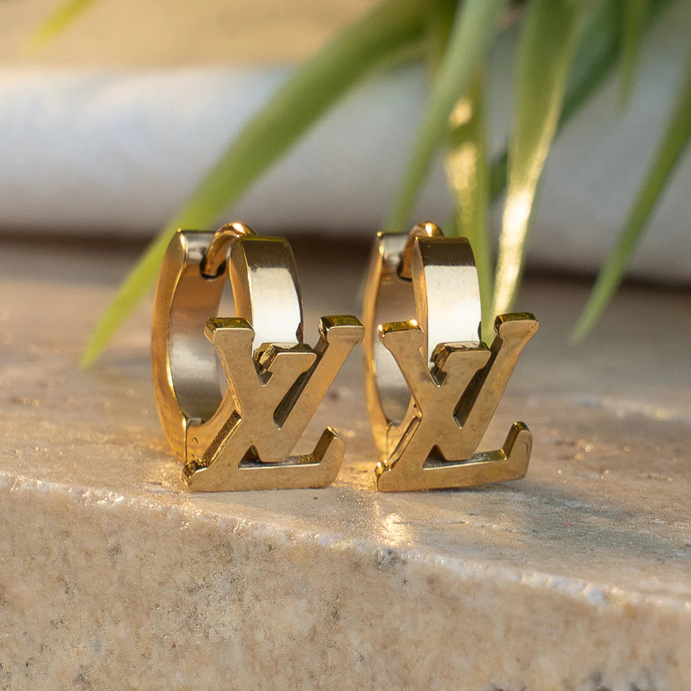 Luxury LV Inspired 18K Gold Anti-Tarnish Hoops