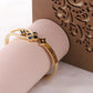 18K Gold LV-Inspired Anti-Tarnish Bangle – Black & Crystal Accents  Lucky 7 Daily-Wear Bracelet
