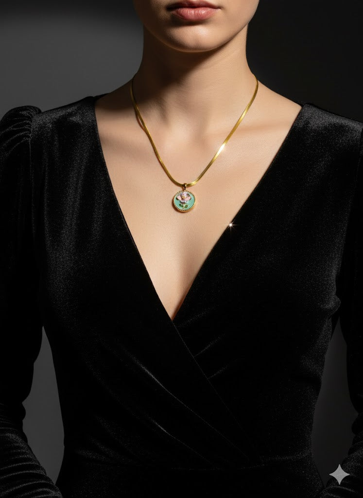 Lucky Blossom 6-Energy Anti-Tarnish Pearl Flower Pendant | Premium Gold Chain for Everyday Elegance