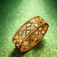 18K Gold Plated Wide Heart Bangle – Crystal Pavé, Anti-Tarnish | Lucky 777 Love Bracelet for Women