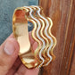 Luxury 18K Gold-Plated Wave Design Bangle Bracelet – Elegant Anti-Tarnish Stainless Steel with Sparkling Crystal Accents RGB521
